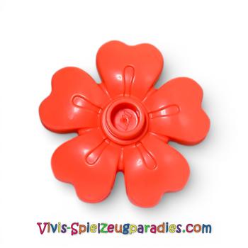 Lego Duplo, Blüte 3 x 3 mit 5 Blättern und oberem Ständer  (84195) Koralle